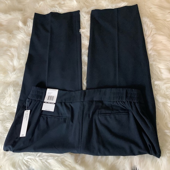 Zac & Rachel Navy Pants Women Size 18 Short Stretch Waist  Straight Leg NWT - Picture 4 of 10